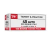 Winchester  45 ACP 230 Grain FMJ Centerfire Handgun Ammo - 100 Rounds