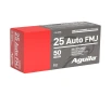 Aguila  25 Auto 50 Grain FMJ Handgun Ammo