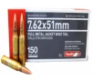 Aguila 1E762110 Target   Range 7 62x51mm NATO 150 gr Full Metal Jacket Boat-Tail  FMJBT  - 20rd Box