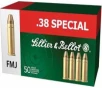 Sellier   Bellot SB38P Handgun 38 Special 158 gr Full Metal Jacket  FMJ  - 50rd Box