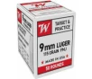 Winchester Ammo W9MM50 9mm 115 gr  Full Metal Jacket  FMJ  50 Per Box  10 Cs - 50rd Box