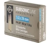 PPU PPS76239 Subsonic 7 62x39mm 182 gr Full Metal Jacket  FMJ  - 20rd Box