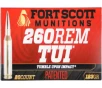Fort Scott Munitions 260123SCV2 Tumble Upon Impact  TUI  260 Rem 123 GRSolid Copper Spun 20 Per Box