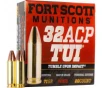 Fort Scott Munitions 32 ACP71SCV Tumble Upon Impact  TUI  32 ACP 71 GRSolid Copper Spun 20 Per Box