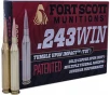 Fort Scott Munitions 243-080-SCV Tumble Upon Impact  TUI  243 Win 80 gr Solid Copper Spun - 20rd Box