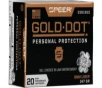 Speer Ammo 23619GD Gold Dot Personal Protection 9mm Luger 147 gr Hollow Point  HP  - 20rd Box
