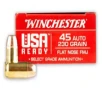 Winchester Ammo RED45 USA Ready 45 ACP 230 gr Full Metal Jacket Flat Nose  FMJFN  - 50rd Box