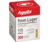 Aguila 1E097700 9mm Luger 115 GR Full Metal Jacket  FMJ  300 Bx - 300rd Box