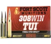 Fort Scott Munitions 308150SCV2 Tumble Upon Impact  TUI  Rifle 308 Win 150 GRSolid Copper Spun 20 Per Box