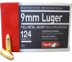 Aguila 1E092110 Target   Range 9mm Luger 124 gr Full Metal Jacket  FMJ  - 50rd Box