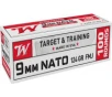 Winchester USA 9mm NATO 124 Grain FMJ Brass Case 100 Rounds