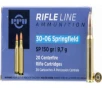 PPU PP30061 Standard Rifle 30-06 150 GR Soft Point - 20rd Box