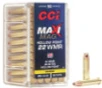 CCI Maxi-Mag HP 22 WMR - 40 Grain JHP - 1875 FPS - 50 Rounds - 0024