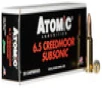 Atomic Ammunition Subsonic 6 5 Creedmoor - 130 Grain Sierra MatchKing BTHP - 1050 FPS - 20 Rounds - 00476