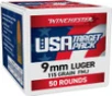 Winchester USA 9mm - 115 Grain FMJ - 1190 FPS - 50 Rounds - USA417250
