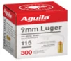 Aguila Target 9mm - 115 Grain FMJ - 1150 FPS - 300 Rounds - A1E09770