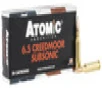 Atomic Ammunition Subsonic 6 5 Creedmoor - 129 Grain JHP - 1050 FPS - 20 Rounds - 00482