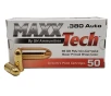 MaxxTech 380 ACP - 95 Grain FMJ - 1055 FPS - 50 Rounds - PTGB380B