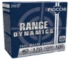 Fiocchi 40ARD100 Range Dynamics 40 S W 170 gr Full Metal Jacket Truncated Cone 100 Per Box