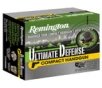 Remington Ammunition 28963 Ultimate Defense Compact Handgun 9mm Luger 124 gr Brass Jacket Hollow Point Ammo