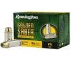 Remington Ammunition Golden Saber Defense 40 S W 180 gr Brass Jacket Hollow Point 20 Per Box