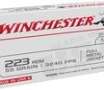 Winchester USA  223 Ammo 55 Grain FMJ USA White Box Rifle Ammo     20 Rounds