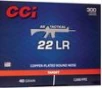 CCI 956 Target   Plinking AR Tactical 22 LR 40 gr Copper-Plated Round Nose Rimfire Ammo     300 Rounds