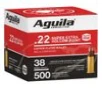 Aguila Ammunition Rimfire 22 LR 38Gr Hollow Point Hi-Velocity Rimfire Ammo     500 Rounds