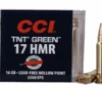 CCI Ammunition Varmint TNT Green Brass  17 HMR 16-Grain HP Lead-Free Rimfire Ammo     50 round box