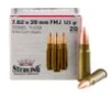 Sterling 7 62x39mm 123 gr FMJ Rifle Ammo     20 round box
