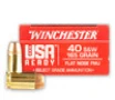 Winchester Ammo RED40 USA Ready 40 S W 165 gr Full Metal Jacket Flat Nose  FMJFN 
