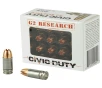 G2 Research 6025 Civic Duty Copper Expansion Projectile 100 Grain 9mm Luger Parabellum 1230 fps