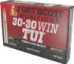 Fort Scott Munitions 3030130SCV Tumble Upon Impact  TUI  Solid Copper Spun 130 Grain  30-30 Winchester 2393 fps