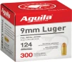 Aguila 1E092108 Target   Range Full Metal Jacket FMJ 124 Grain 9mm Luger Parabellum