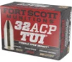 Fort Scott Munitions 32ACP071SCV Tumble Upon Impact  TUI  Solid Copper Spun 71 Grain  32 ACP 828 fps