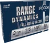 Fiocchi 9mm Luger 115 gr Full Metal Jacket  FMJ 