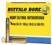 Buffalo Bore Ammunition 19A20 Outdoorsman Strictly Business 357 Mag 180 gr Hard Cast Flat Nose  HCFN  20 Per Box  12 Cs