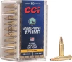 CCI GamePoint Rimfire Ammo 17 HMR 20 gr  Jacketed Hollow Point 50 rd  2375 FPS