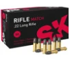 SK Rifle Match  22 Long Rifle 40 grain Lead Round Nose Brass Cased Rimfire Ammunition 50 Rounds