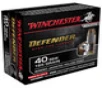 Winchester S40SWPDB Defender 40 S W 165 GR Bonded JHP 20 Rounds