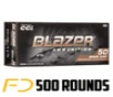 CCI Blazer Brass Ammunition 9MM  115gr  FMJ - 500 Rounds