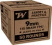 Winchester Service Grade 9MM  115gr  FMJ - 50 Rounds  MPN  SG9W50 