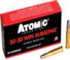 Atomic 00410 30-30 WIN Subsonic  165gr Low Recoil - 20 round box