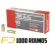 Aguila  380 ACP  95gr  FMJ - 1000 Rounds  MPN  1E802110  - Free Shipping