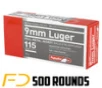 Aguila 9MM  115gr  FMJ - 500 Rounds  MPN  1E097704 