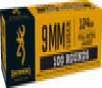 BROWNING VALUE PACK 9MM  124gr  FMJ - 100 rounds  MPN  B9MM124VP 