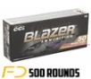 Blazer Ammunition  380 ACP  95gr  FMJ - 500 Rounds  MPN  5202  - Free Shipping