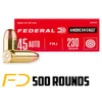 Federal American Eagle  45 ACP  230gr  FMJ - 500 Rounds  MPN  AE45A  - Free Shipping