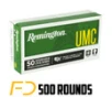Remington UMC Handgun  380 ACP  95gr  FMJ - 500 Rounds  MPN  23720  - Free Shipping