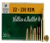Sellier  Bellot SB22250B Rifle 22-250 Rem 55 GR Soft Point 20 Bx  25 Cs